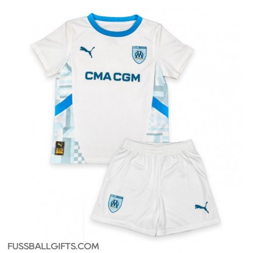 Olympique de Marseille Fußballbekleidung Heimtrikot Kinder 2024-25 Kurzarm (+ kurze hosen)